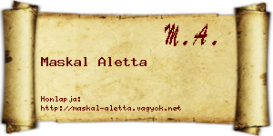 Maskal Aletta névjegykártya